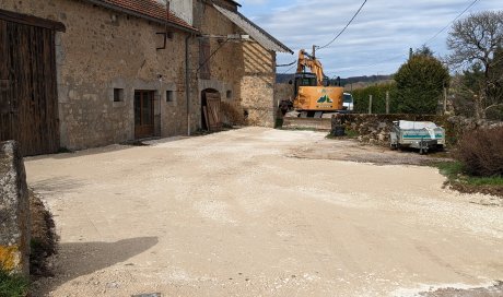 Réalisation de la mise en application d'un concassé calcaire 